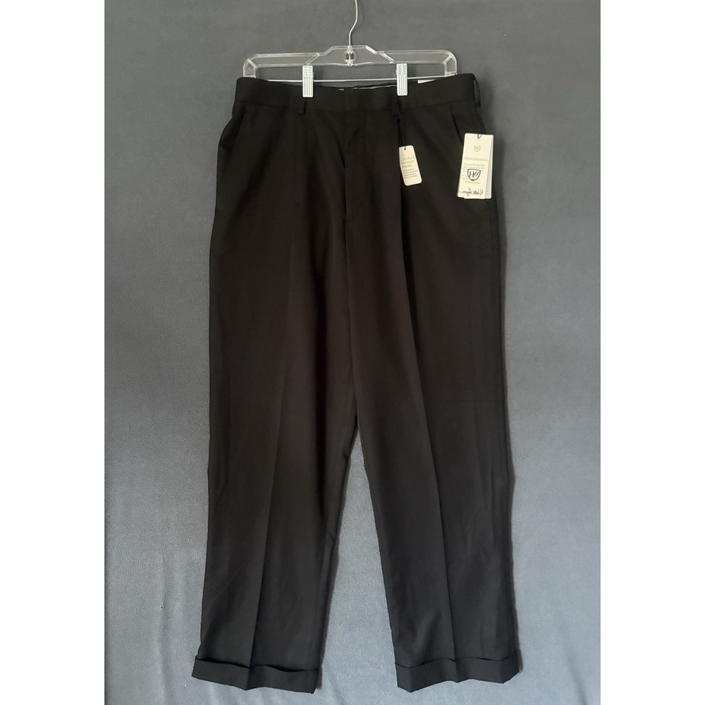 Walter Hagen Performance Pleated Comfort Stretch Men's Black Pants 32x30 Golf